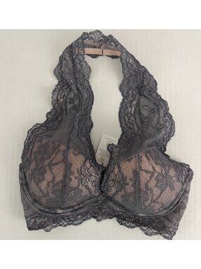 Little Bra Company Size 32C Kira Halter Lace Bralette Push Up Bra NWT TLBC